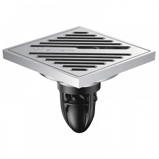 Трап сантехнический MAGdrain PFC 30 Q50-B (100*100, магнитный клапан, Нерж., Матовый)